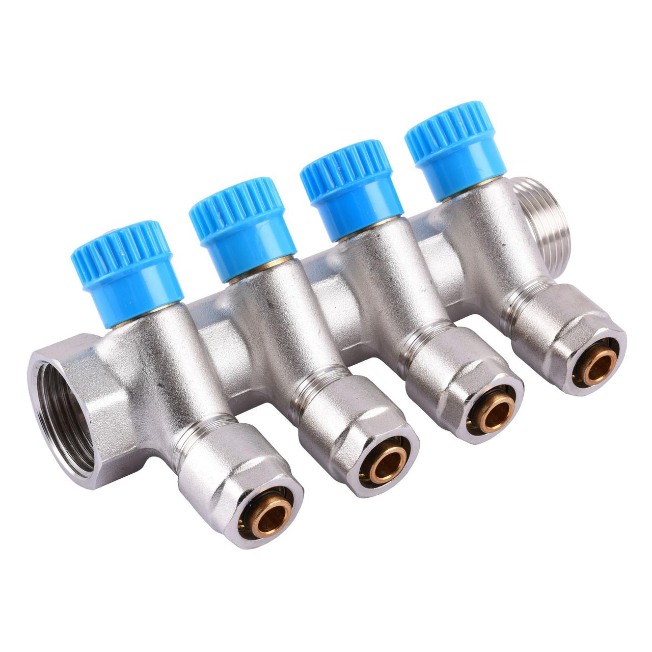 Колектор CRISTAL 3/4Gх1/2*16 на 4 виходи (під 35*) з перекриттям (NM-1016)