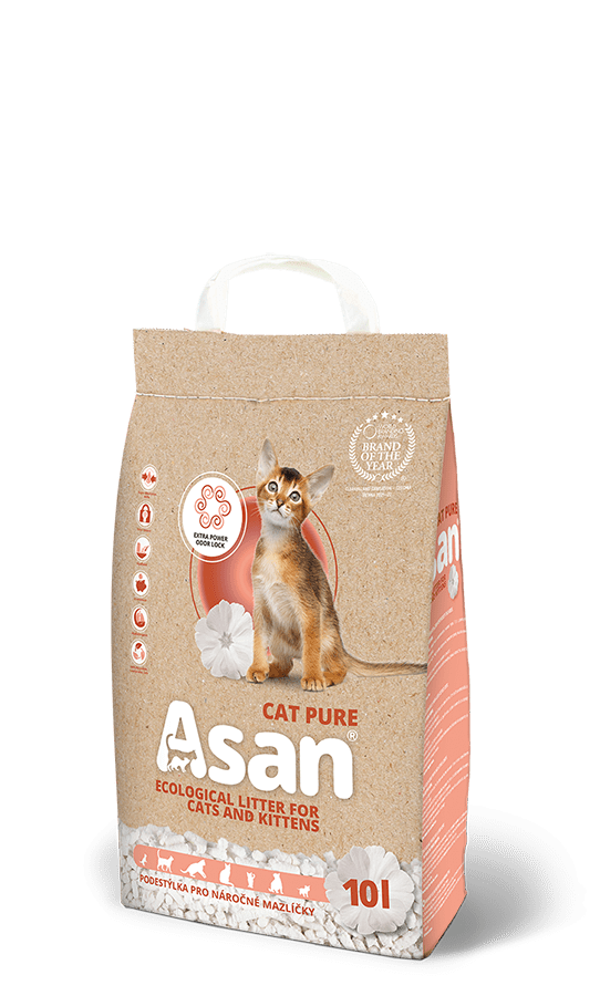 Наповнювач туалету для котів ASAN CAT PURE целюлоза   10 л /2 кг, фото 1