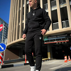 Чоловічий спортивний костюм з Гербом України, Тризубець чорний демісезонний комплект