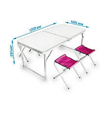 Стіл для пікніка з 4 стільцями Folding Table (розкладна валіза).120*60 см.