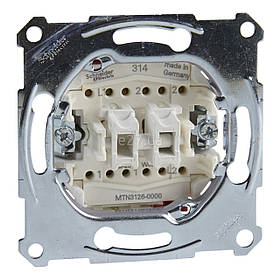 Механізм вимикача Schneider Merten 2-клавішного з гвинтовими зажимами прохідний MTN3126-0000