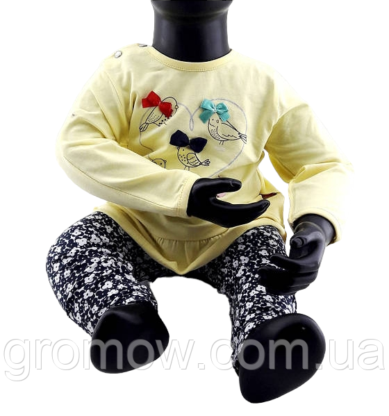 Костюм 6, 9 місяців Туреччина костюм для новонародженого набору на дівчинку жовтий (КДНД37), фото 1