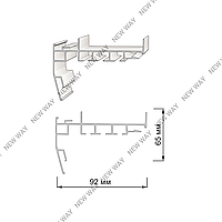 Профиль-гардина трехполосная NW для натяжных потолков белая