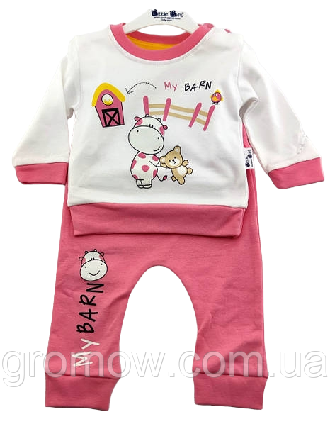 Костюм 3, 6 місяців Туреччина костюм для новонародженого набору на дівчинку білий (КДНД57), фото 1