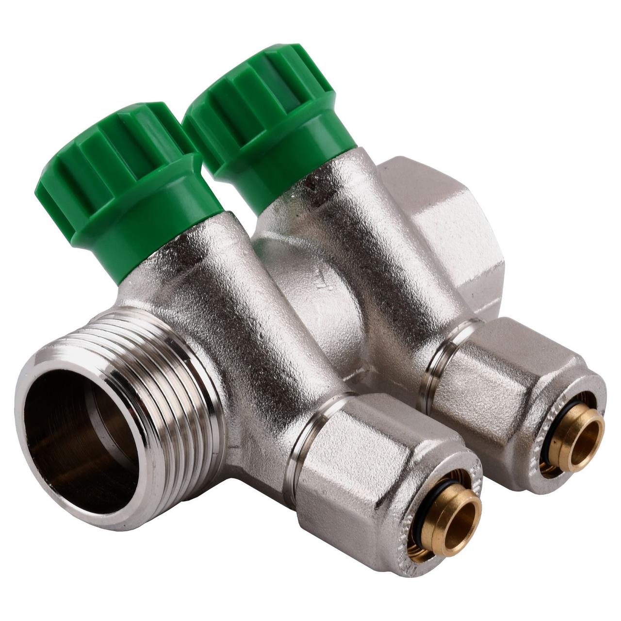 Колектор ECO 1018 1/2х1G на 2 виходи (під 35*) з перекриттям
