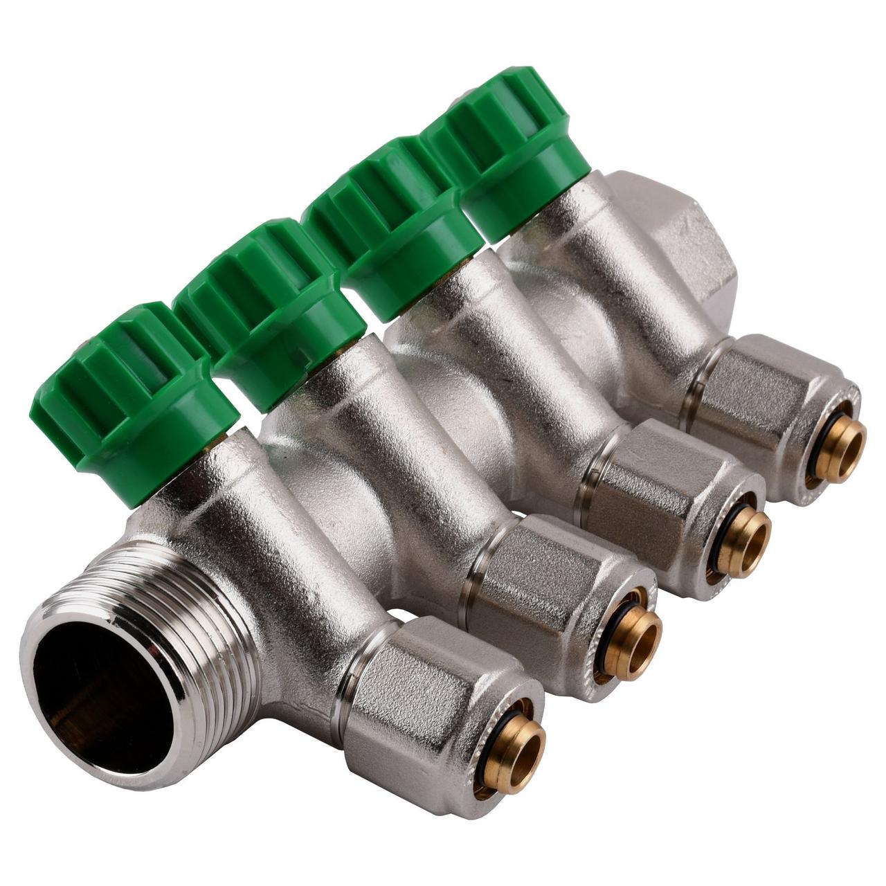 Колектор ECO 1018 1/2х1G на 4 виходи (під 35*) з перекриттям