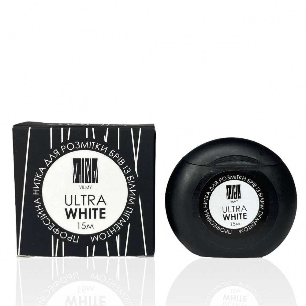 Нитка Vilmy Ultra Black просочена пастою для розмітки ескізу брів 15 м