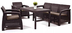 Набір садових меблів на 5 осіб Curver Lyon коричневий
