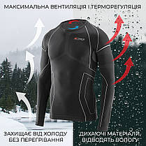 Термокофта (лонгслів) X TECH Maglia Race 3 Munica Lunga giroc Nero S/M Чорна, фото 5
