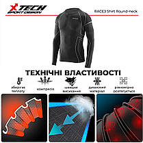 Термокофта (лонгслів) X TECH Maglia Race 3 Munica Lunga giroc Nero S/M Чорна, фото 6