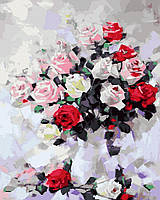 Картина Рисование по номерам цветы Пышный букет роз 40*50 Картины по номерам Brushme GX5937