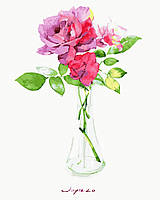 Картина Рисование по номерам Розы акварелью Картины в цифрах 40х50 Натюрморт Brushme G496