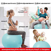 М'яч для фітнесу PowerPlay 4001 75см Зелений + насос, фото 5