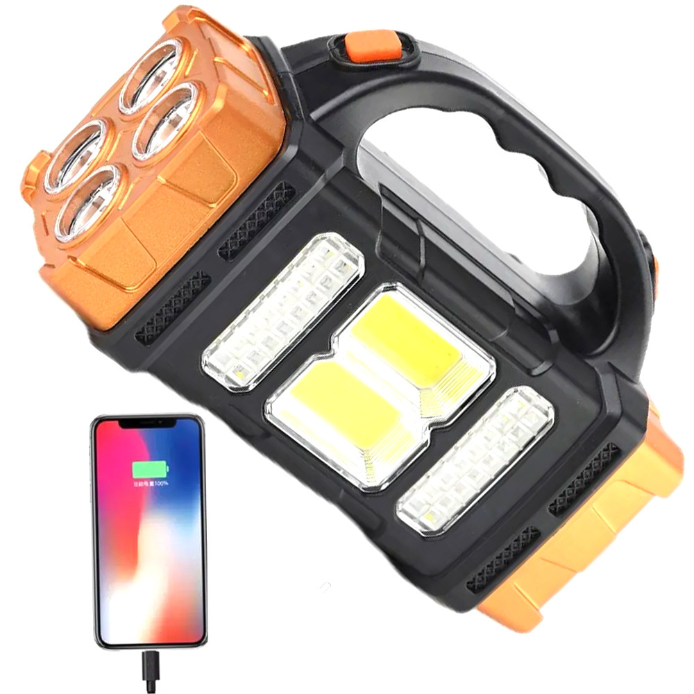 Ручний 12 LED ліхтар на сонячній батареї з повербанком, акумуляторний (1500mAh) HB-2678 / Переносний ліхтар, фото 1