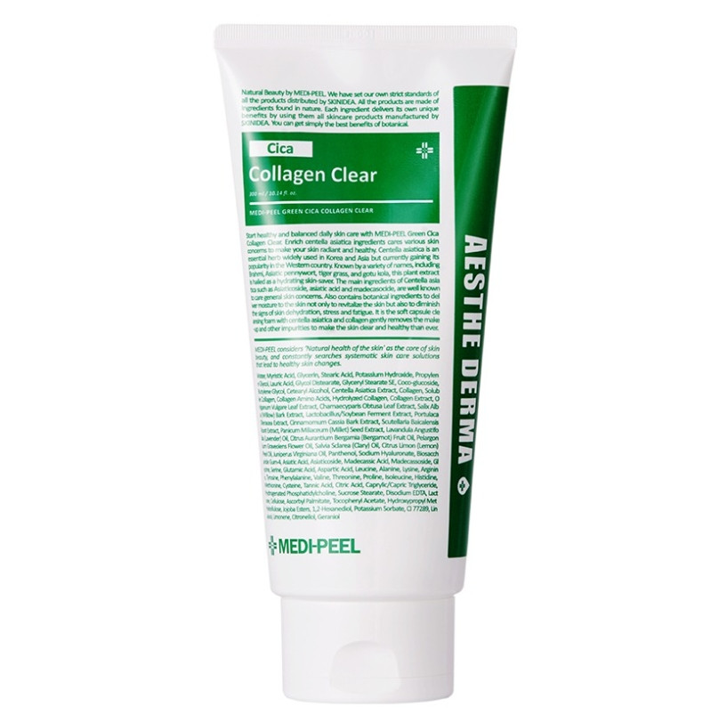 Medi-Peel Green Cica Collagen Clear 300 ml - Глибоко очищаюча та заспокійлива пінка