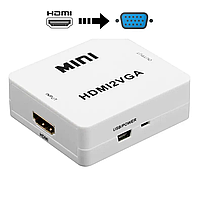 Конвертер HDMI to VGA / Адаптер переходник / Преобразователь HDMI to VGA