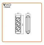 Колодка для подовжувача VIKO by Panasonic Multi-Let 3 гнізда із заземленням, фото 2