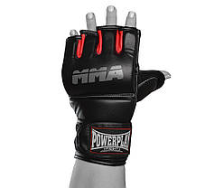 Рукавиці для MMA PowerPlay 3053 Чорно-Червоні L/XL, фото 4