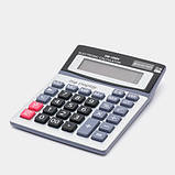 Калькулятор настільний бухгалтерський 19x14.5см 12-розрядний DM-1200V, фото 2