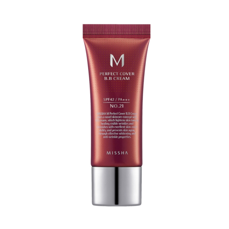 BB крем MISSHA M Perfect Cover BB Cream SPF 42 Pa+++/ №21 Light Beige, 20 ml, фото 1