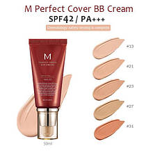 BB крем MISSHA M Perfect Cover BB Cream SPF 42 Pa+++/ №21 Light Beige, 50 ml