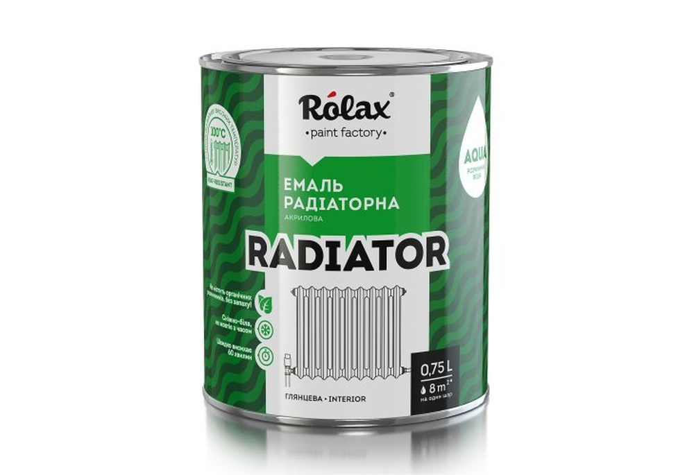 Емаль радіаторная акрилова "RADIATOR" сніжно- біла 0,9кг/0,75л