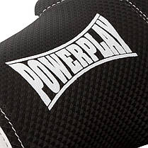 Боксерські рукавиці PowerPlay 3011 Чорно-Білі карбон 12 унцій, фото 4