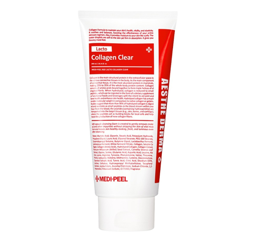 Medi-peel Red Lacto Collagen Clear 300 ml - Очищаюча пінка з колагеном і лактобактеріями, фото 1