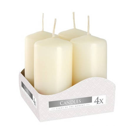 Набір свічок 4 шт. циліндр Молочний (sw40/80-011), фото 1