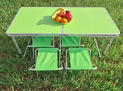 💜Посилений складаний стіл зі стільцями для пікніка, різні кольори Салатовий