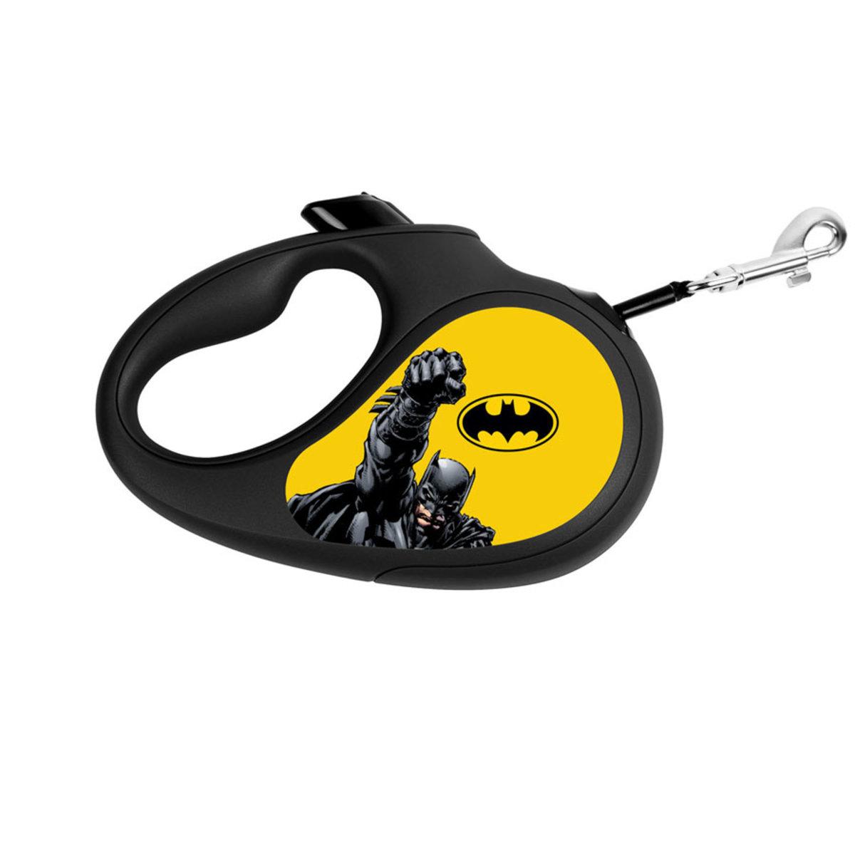 Повідець-рулетка для собак WAUDOG R-leash, малюнок "Бетмен Жовтий", L, до 50 кг, 5 м, світловідбивна стрічка,
