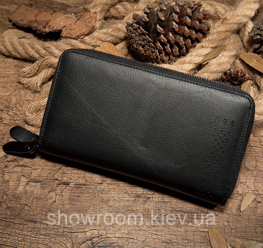Чоловічий шкіряний клатч на два відділення Leather Collection (9072)
