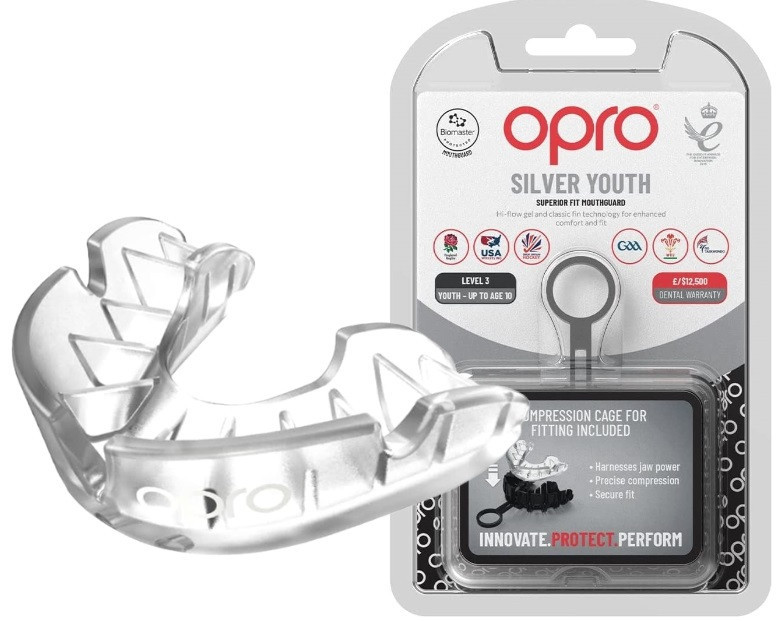 Капа OPRO Silver дитяча (вік до 11) Clear (art.102503006)