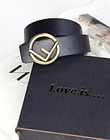Жіночий брендовий ремінь 3 см Fendi Фенді, ремені з логотипом, брендові ремені, ремінь Чорний