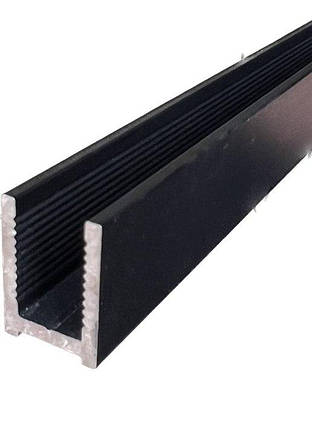 Профіль алюмінієвий BLACK 17x12x17 мм 3,0 м із полицею, фото 1