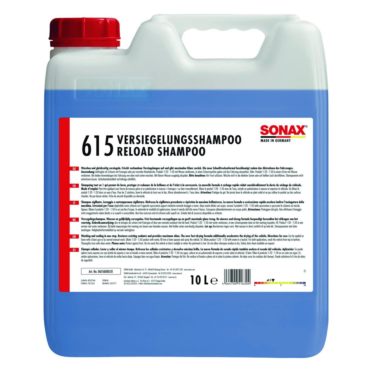 Автошампунь для мийки та захисту кузова 10 л SONAX PROFILINE Reload Shampoo (615600)