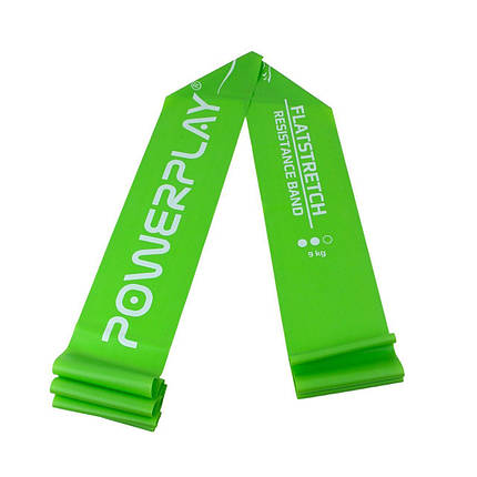 Стрічка еспандер PowerPlay 4112 Medium зелена (200*15*0.5 мм, 9 кг), фото 1