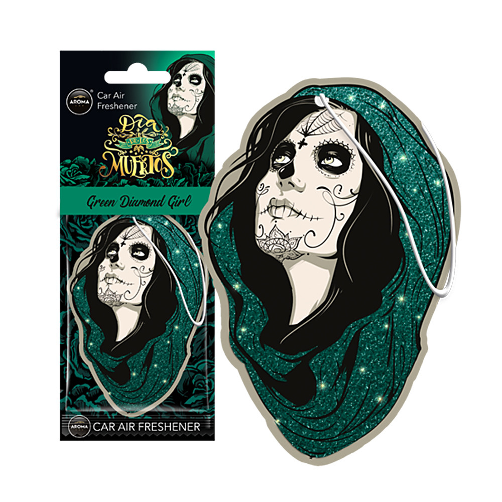 Автомобільний ароматизатор Aroma Car Dia De Los Muertos — Green Diamond Girl (832799)