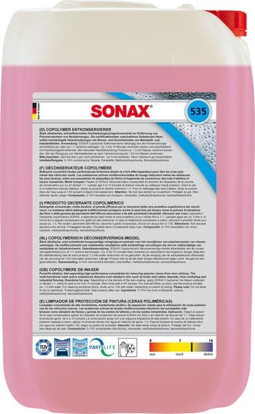 Засіб для розконсервації (очисник воску) 25 л SONAX Copolymer (535705)