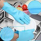 Рукавички для миття посуду багатофункціональні силіконові Magic Silicone Gloves / Рукавички для прибирання та чищення, фото 4