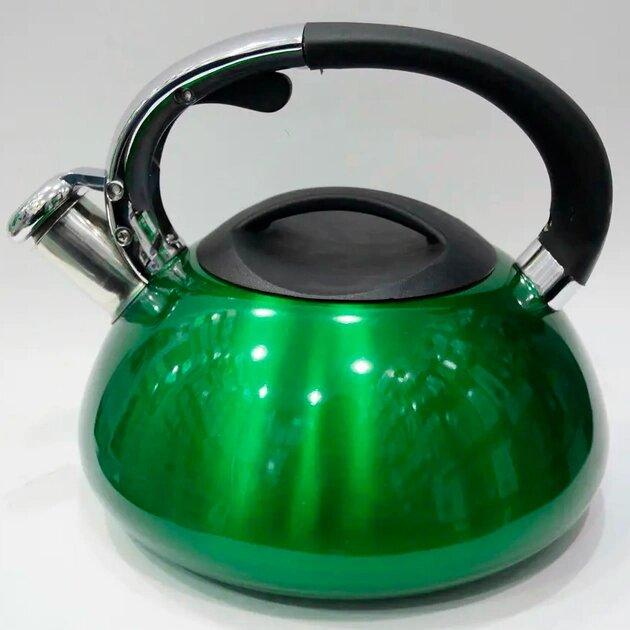 Чайник металевий Giakoma G-3303 3 л (Green) | Чайник для плити