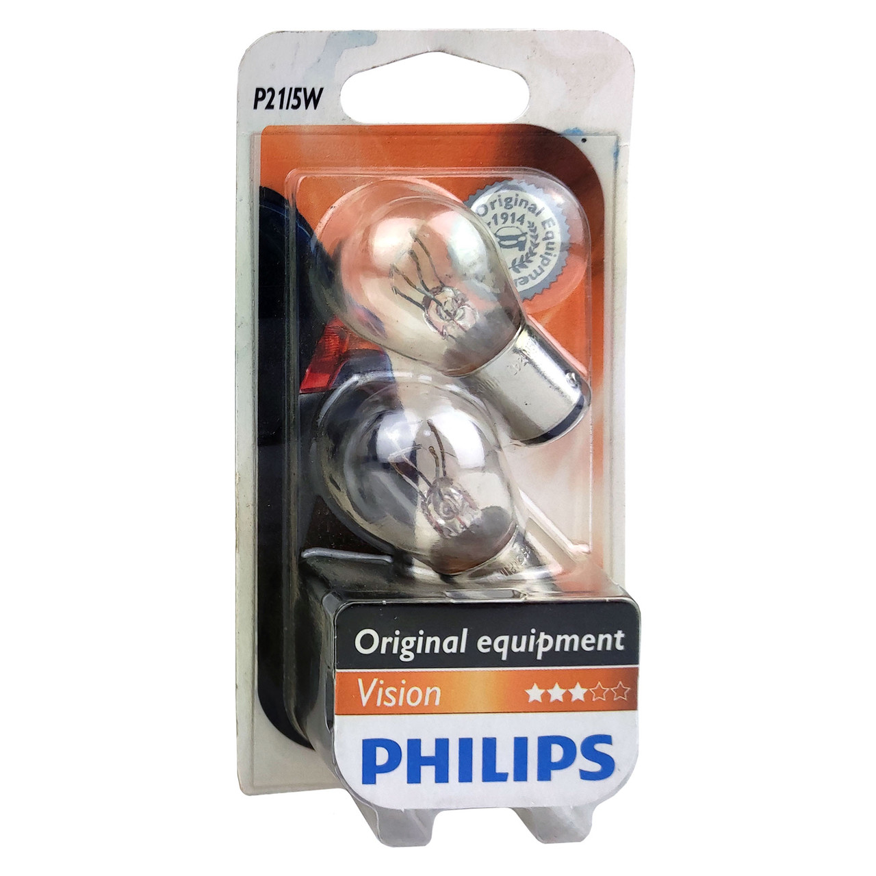 Лампа автомобільна сигнальна PHILIPS Vision + 30% P21/5W 12499B2 2 шт (055453)