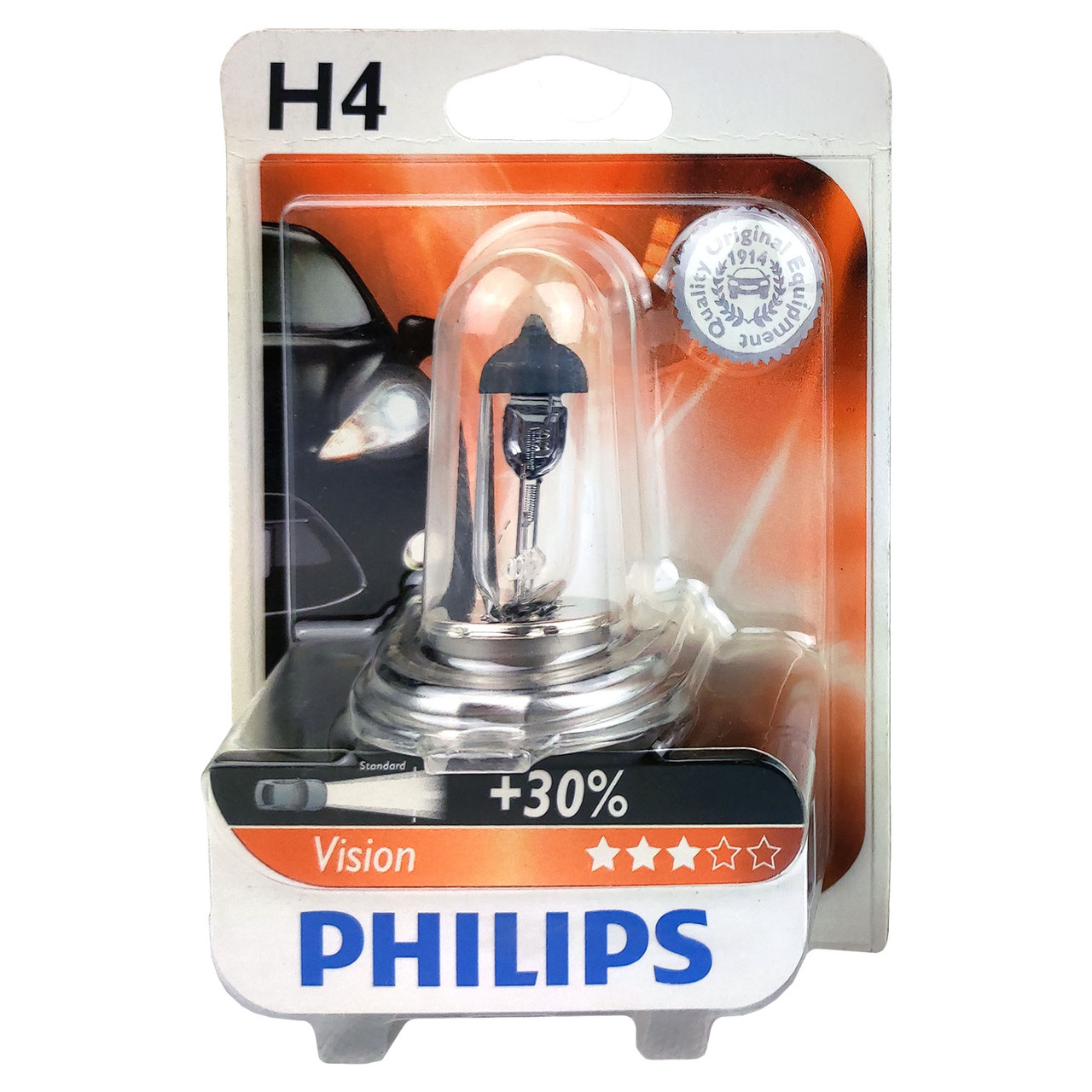 Лампа автомобільна галогенна PHILIPS Vision +30% H4 12342PRB1 1 шт (474803)