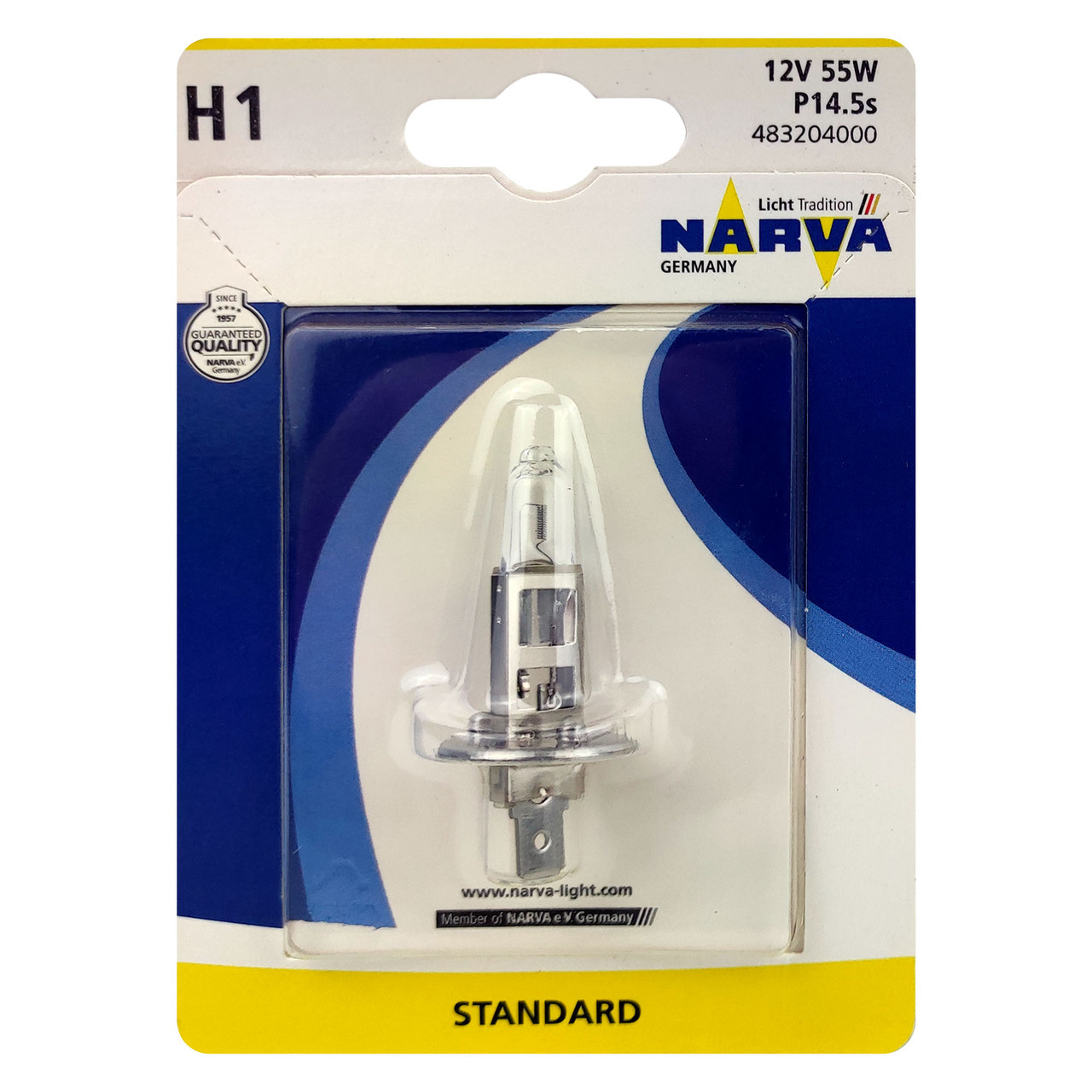 Лампа автомобільна галогенна NARVA STANDARD H1 483204000 1 шт (302175)