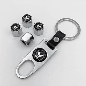 Захисні ковпачки на ніпеля RENAULT (Рено) c брелоком Хром
