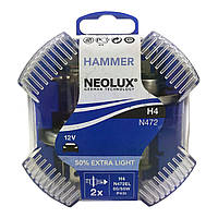 Лампа автомобильная галогенная NEOLUX HAMMER H4 Extra Light +50% N472EL 2 шт (756800)