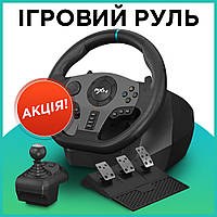Дротове ігровий руль ігрове кермо з педалями маніпулятор для комп'ютера та ноутбука PXN V9