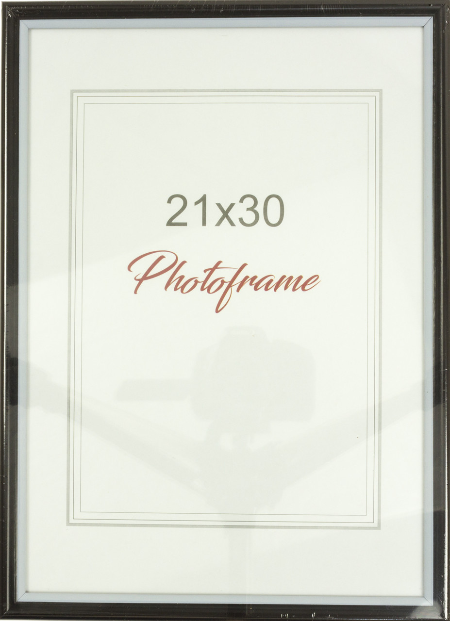 Фоторамка "LA" 21х30 №LA-068 чорна,біла оторочка(18)