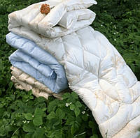Летнее гипоаллергенное полуторное одеяло стеганое, одеяло холлофайбер полуторка микрофибра 150 на 220