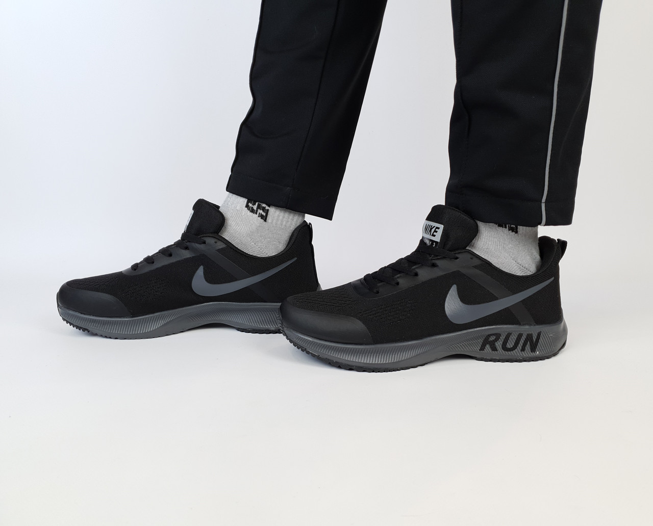 Кросівки спортивні чоловічі чорні з сірим розміром 44 (27,5см) Nike Vaporfly 3 Run Black Grey Найк Вапорфлай